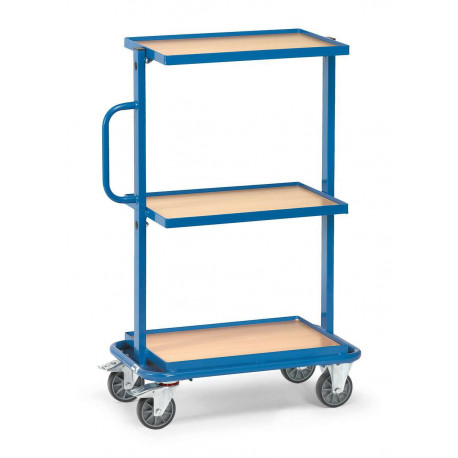 Servante pour bacs - 3 plateaux en bois Servante pour bacs - 3 plateaux en bois