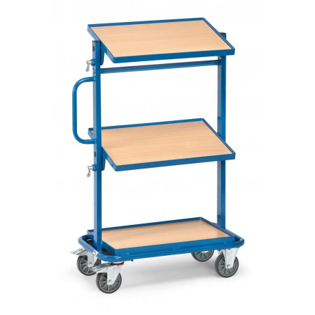 Servante pour bacs - 3 plateaux en bois Servante pour bacs - 3 plateaux en bois