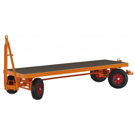Remorque industrielle tractable avec 4 roues essieux directeurs Remorque industrielle tractable avec 4 roues essieux directeurs