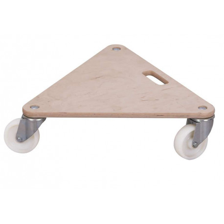 Plateau roulant triangulaire - roues en plastique Plateau roulant triangulaire - roues en plastique