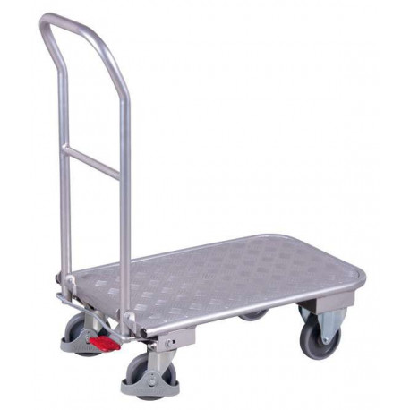 Chariot pliant à dossier en aluminium