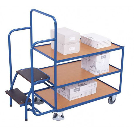 Chariot bas préparateur de commandes avec 3 plateaux Chariot bas préparateur de commandes avec 3 plateaux