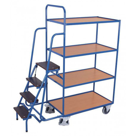 Chariot préparateur de commandes avec 4 plateaux Chariot préparateur de commandes avec 4 plateaux