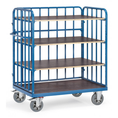 Chariot haut à 4 plateaux avec 3 ridelles Chariot haut à 4 plateaux avec 3 ridelles