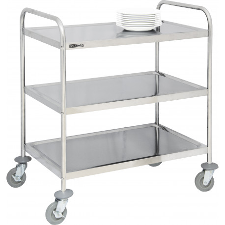 Chariot inox à 3 plateaux, charge 120 kg Chariot inox à 3 plateaux, charge 120 kg