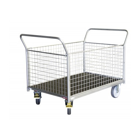 Chariot FIMM 500 kg 1000 x 700 mm 2 dossiers+2 ridelles grillagé Chariot FIMM 500 kg 1000 x 700 mm 2 dossiers+2 ridelles grillagé