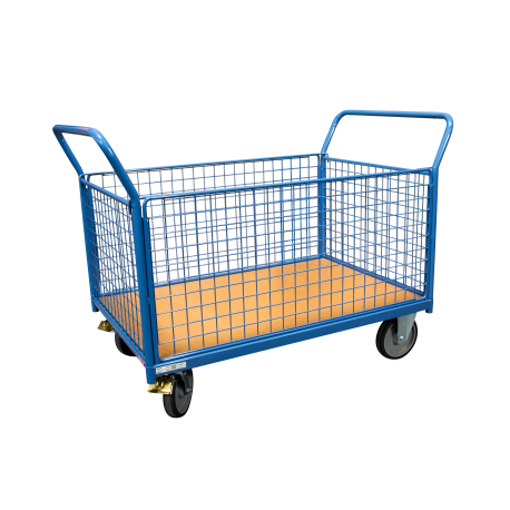 Chariot FIMM 500 kg 1000 x 700 mm 2 dossiers 2 ridelles grillage Chariot FIMM 500 kg 1000 x 700 mm 2 dossiers 2 ridelles grillage
