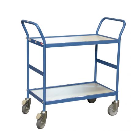 Servante FIMM 150 kg 2 plateaux 780x420 mm mélaminé gris Servante FIMM 150 kg 2 plateaux 780x420 mm mélaminé gris