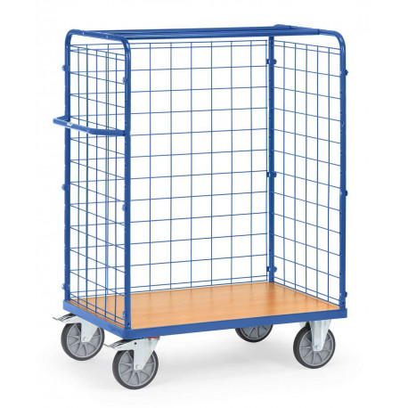 Chariot pour colis avec 3 ridelles Chariot pour colis avec 3 ridelles