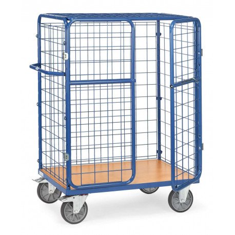 Chariot pour colis à portes battantes et toit Chariot pour colis à portes battantes et toit