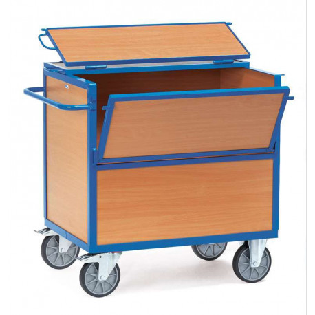 Chariot caisse en bois avec toit Chariot caisse en bois avec toit