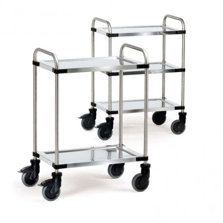 Chariot inox pour charges légères à 2 plateaux Chariot inox pour charges légères à 2 plateaux