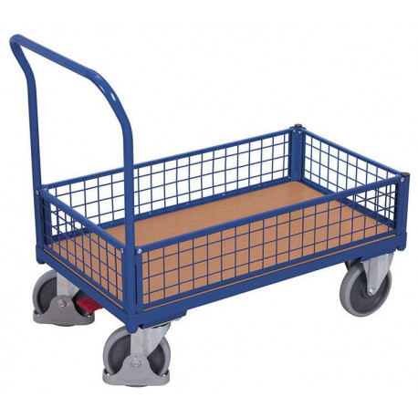Chariot caisse avec 4 parois grillagées Chariot caisse avec 4 parois grillagées